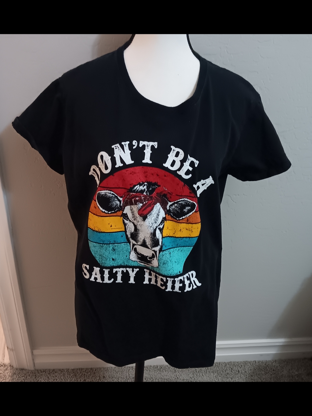 Don't Be A Salty Heifer Graphic Tee - Black
